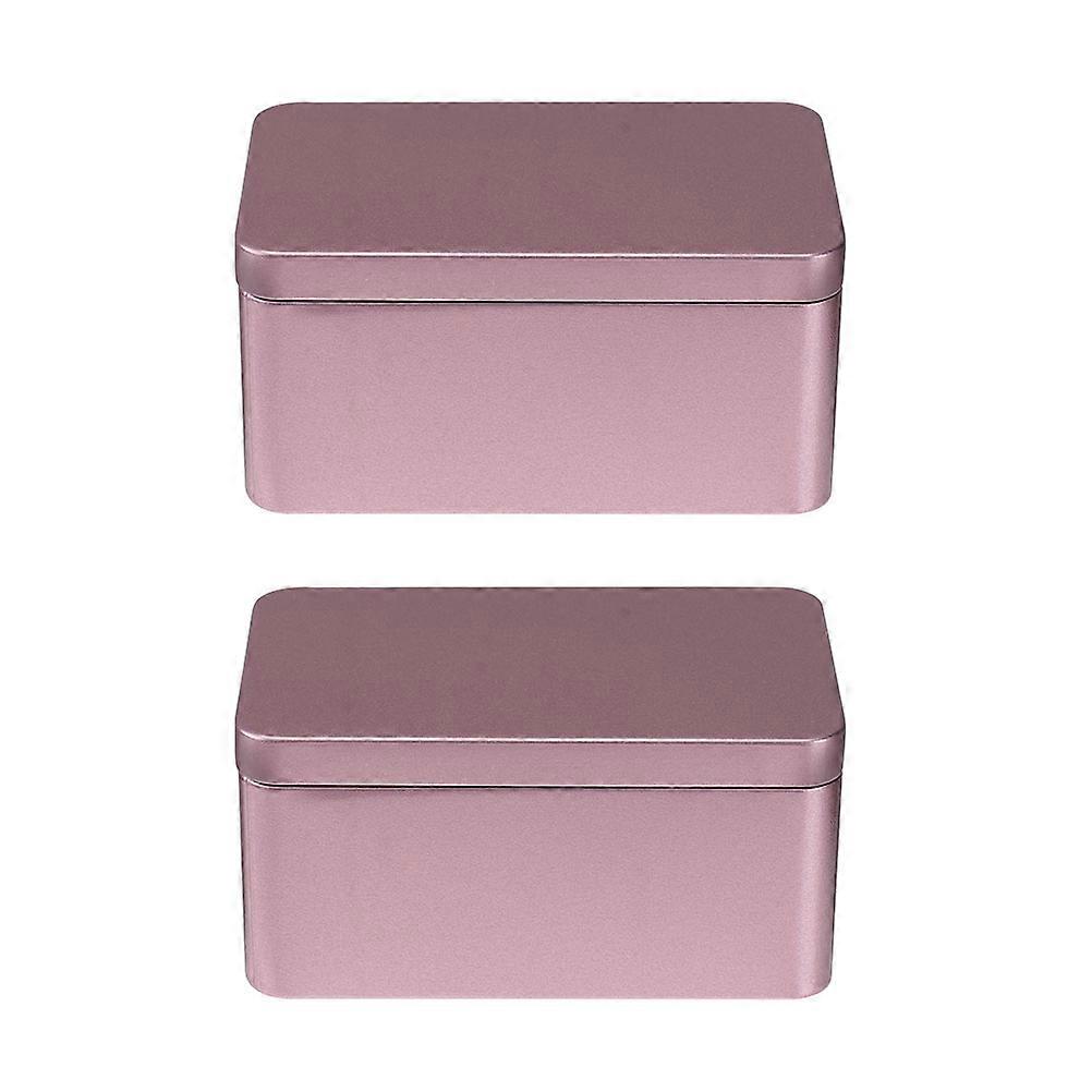 2Pcs Household Tea Box Bulk Tea Packaging Box Rectangular Tinplate Storage Box