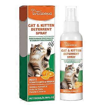 Katteavvisende spray 100 ml naturlig katteavvisende spray for innendørs og utendørs bruk, trygg formel som ikke flekker for å beskytte møbler, tepper og planter