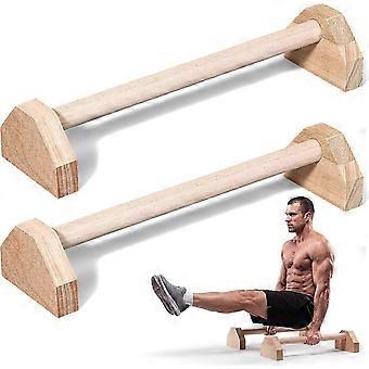 Push Up Stick, 2 Pcs Wooden Parallettes Bars Push up Stands 15.7/19.7 Inch Push up Bars Calisthenics Equipment Non Slip Base Solid Portable -New 8-10