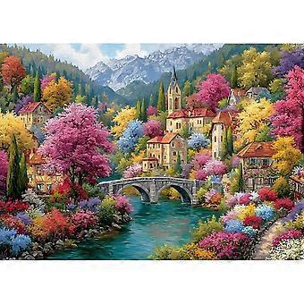 Jigsaw Puzzles for Adults ImpossiblePuzzle for Adults Puzzles Oil Painting Puzzle Flowers Tree Stream Jigsaw Puzzle SQZ1598