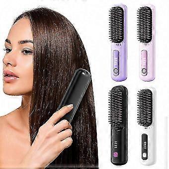 Schnellheizende Gobrush Pro Kabellose Haarglätterbürste, Kabellose Mini-Haarstylingbürste.C3