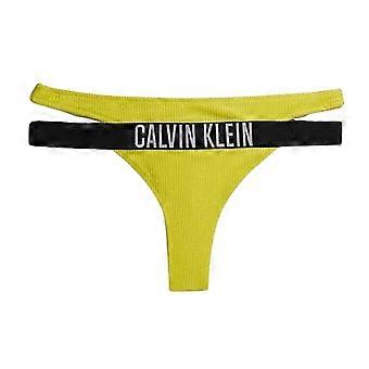 Calvin Klein Damen-Bikinihose mit Rippstrick und doppeltem Bunddetail