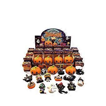 12 piece Halloween plush toy gift box, pumpkin ghost spider pressure squeeze plush toy, Halloween party surprise blind box-sdj3