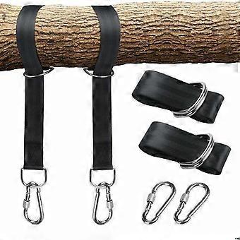 Kit di cinghie per altalena da albero, con due moschettoni in acciaio inox, adatto per appendere pneumatici, altalene da portico, altalene da esterno e altalene per bambini.
