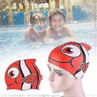 Bonnet de bain en silicone pour enfants, bonnet de douche imperméable, chapeaux de bain en forme de poisson à haute élasticité, protection auditive bonnet de bain en silicone durable, bonnets de bain pour sw