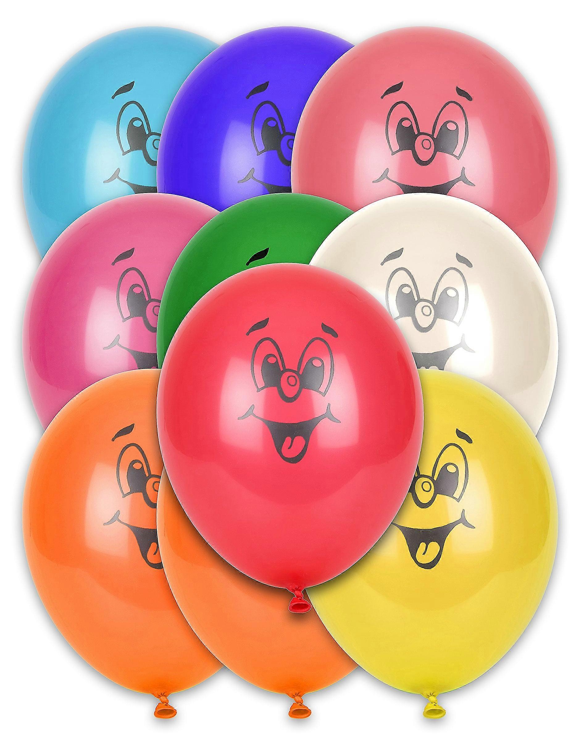 10 Multicolored Smile Balloons 30 cm