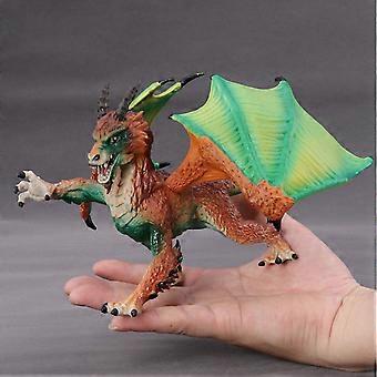 3D-Kunststoffmodell Drache, Wildfliegende Drachen-Actionfiguren, hochrealistische Drachenfiguren-Modellsammlung, Lernspielzeug für Kinder, Braun