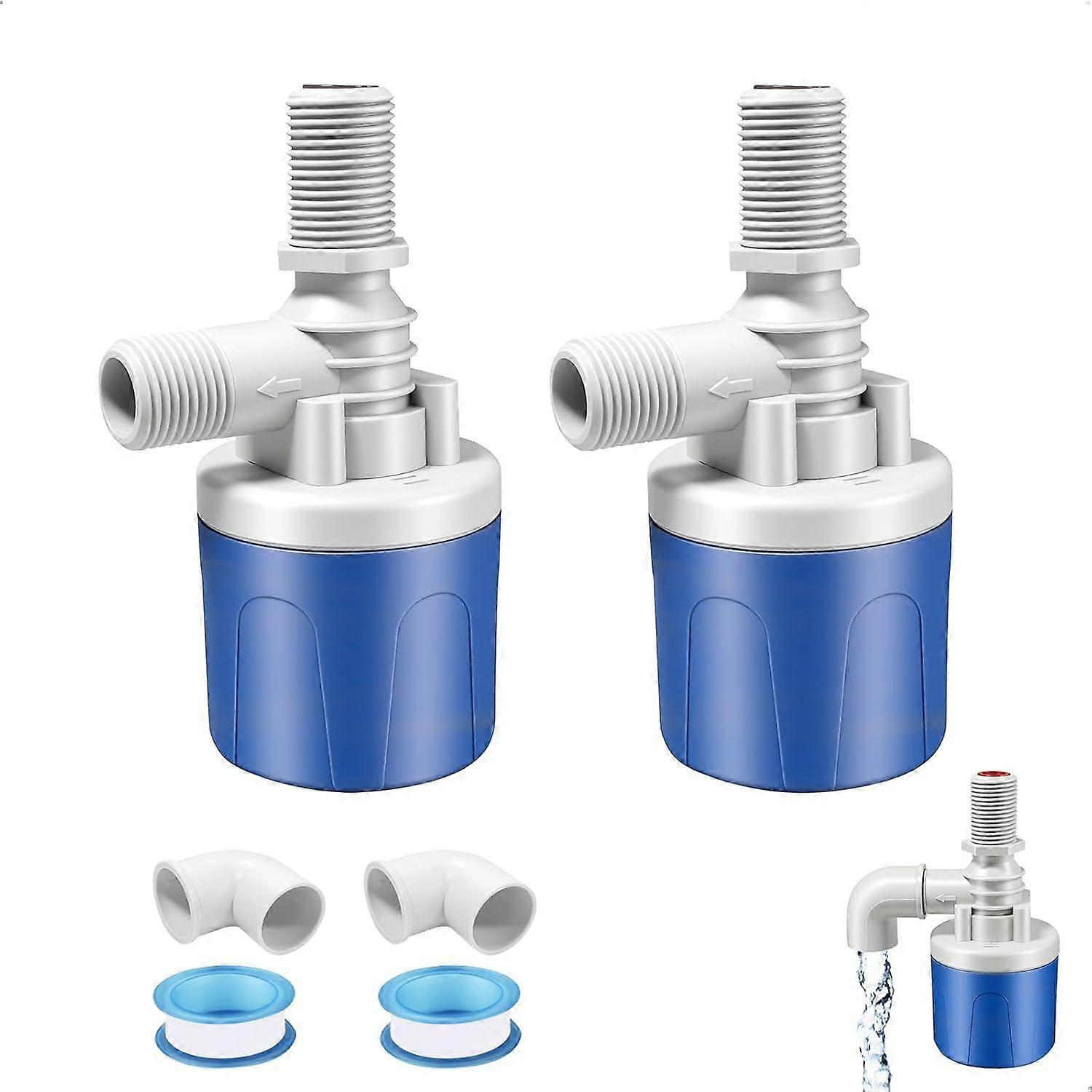 Automatic Float Valve, 2 Sets of 1/2" Valves for Water Level Control, Top Water Inlet Pool Float, Controller Accessory