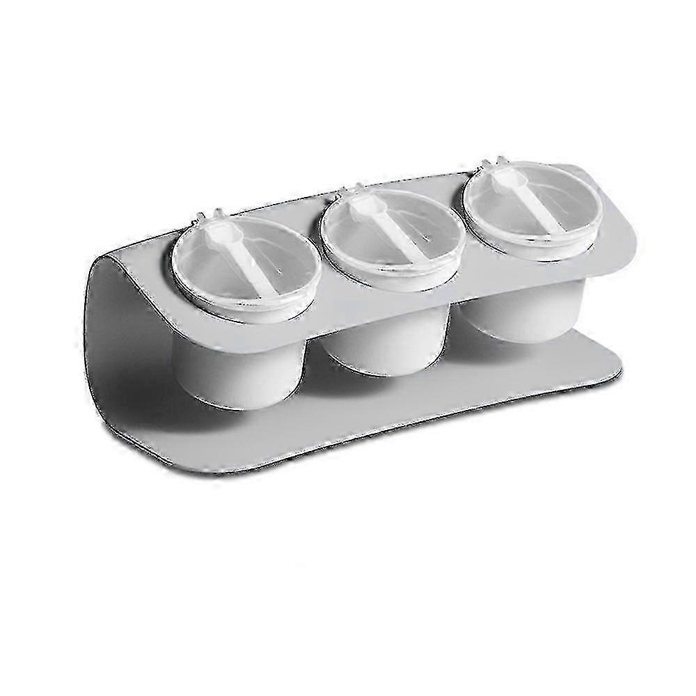 Kitchen Seasoning Box 3 Grids Gray