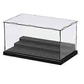 Vitrine de três níveis à prova de poeira para minifiguras e figuras de ação, em plástico, cor aleatória.