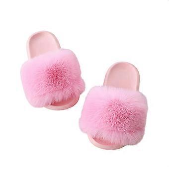 Kids EVA Fuzzy Slippers, Warm Anti-Slip House Shoes for Boys Girls, Autumn Winter Indoor Outdoor