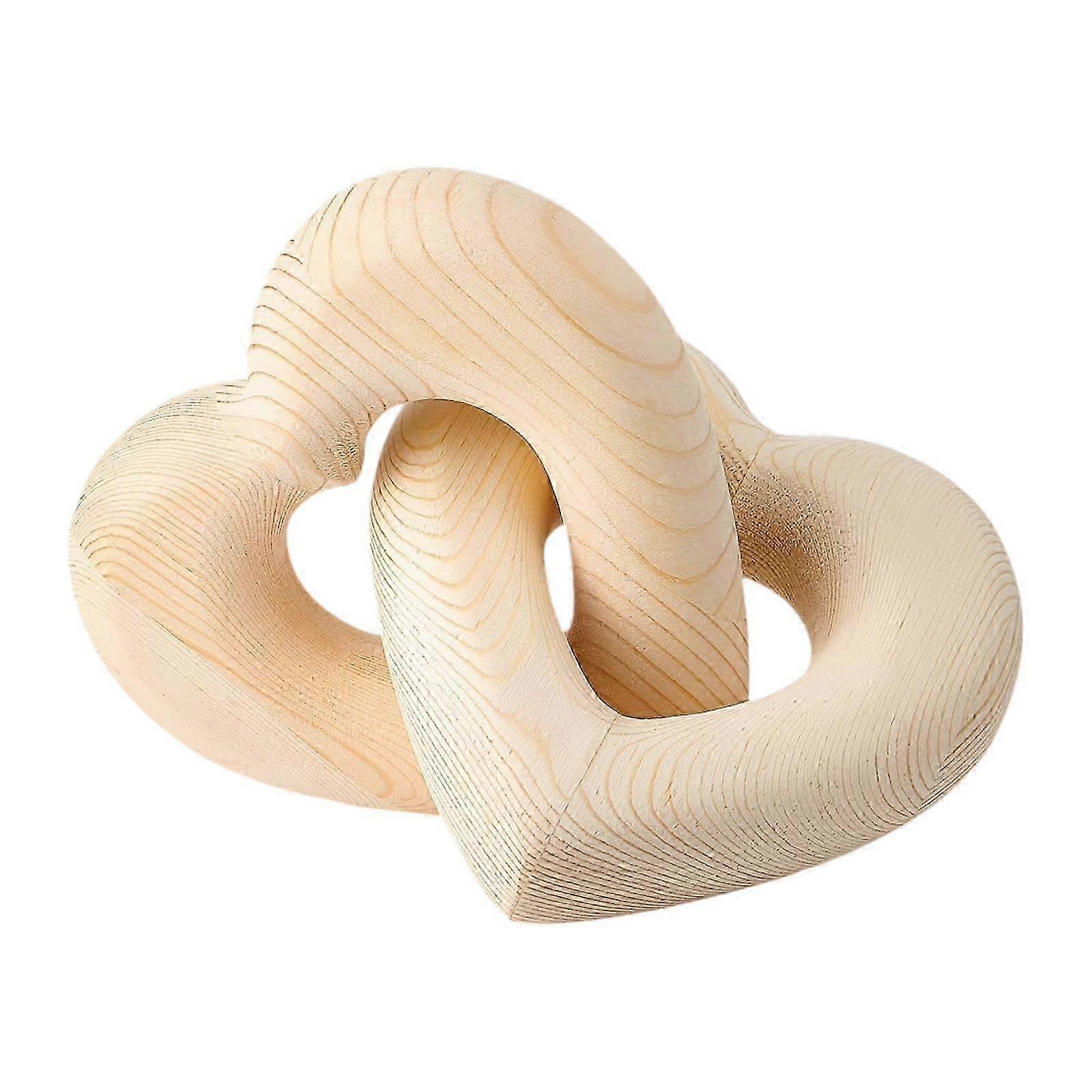 Interlocking Wooden Hearts Decor