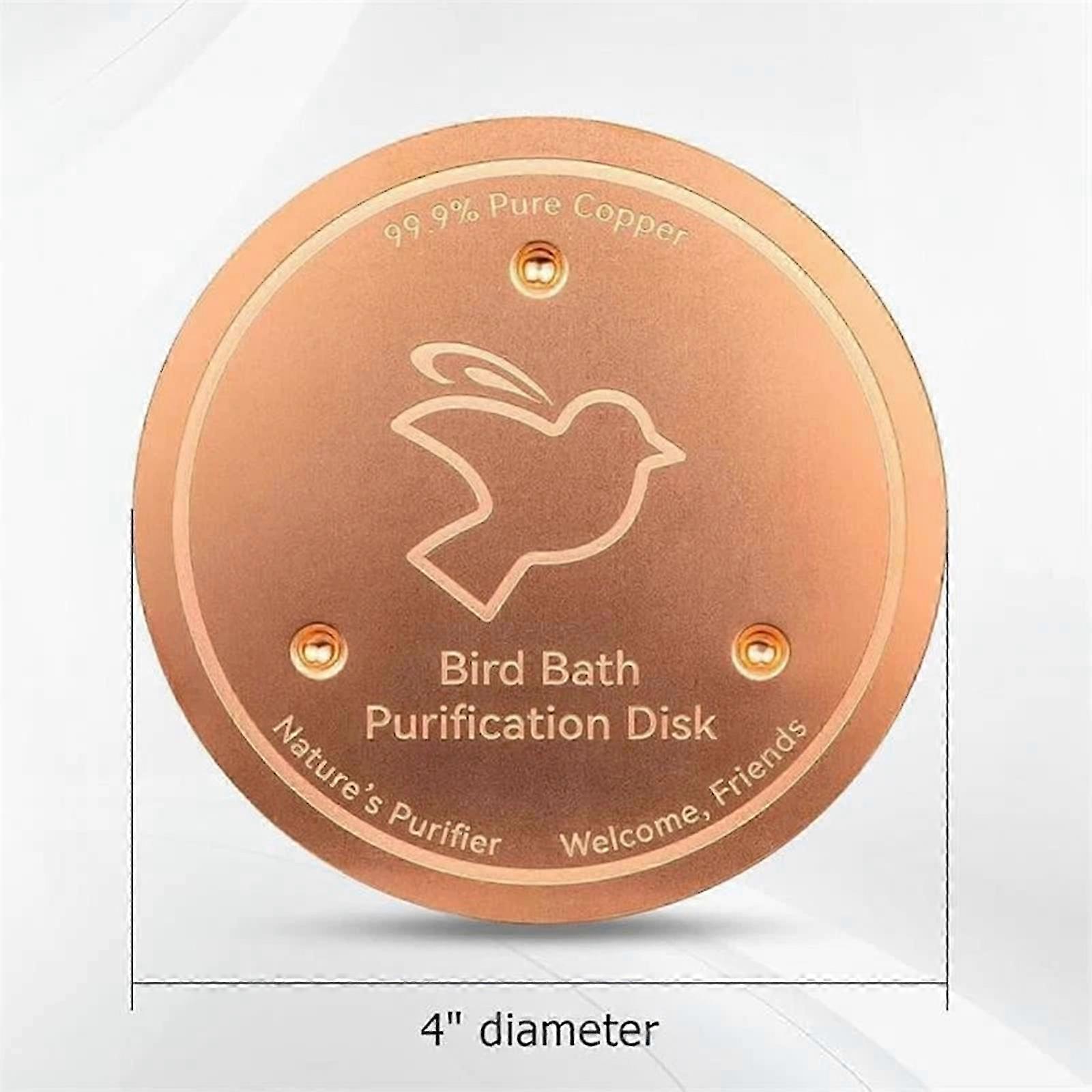 Copper Bird Bath Disk Concave Triple Base