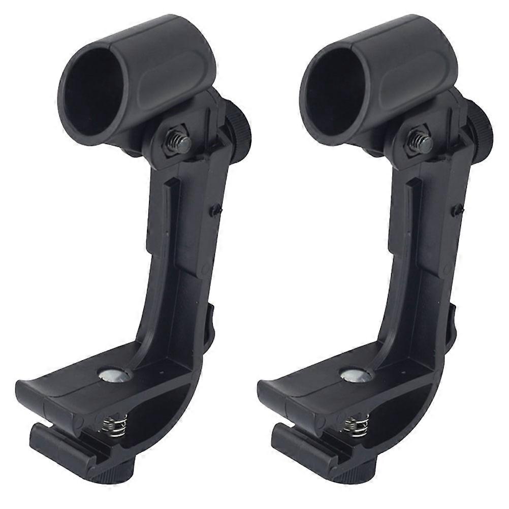Shockproof Adjustable Drum Microphone Clips Black ABS Material 2Pcs