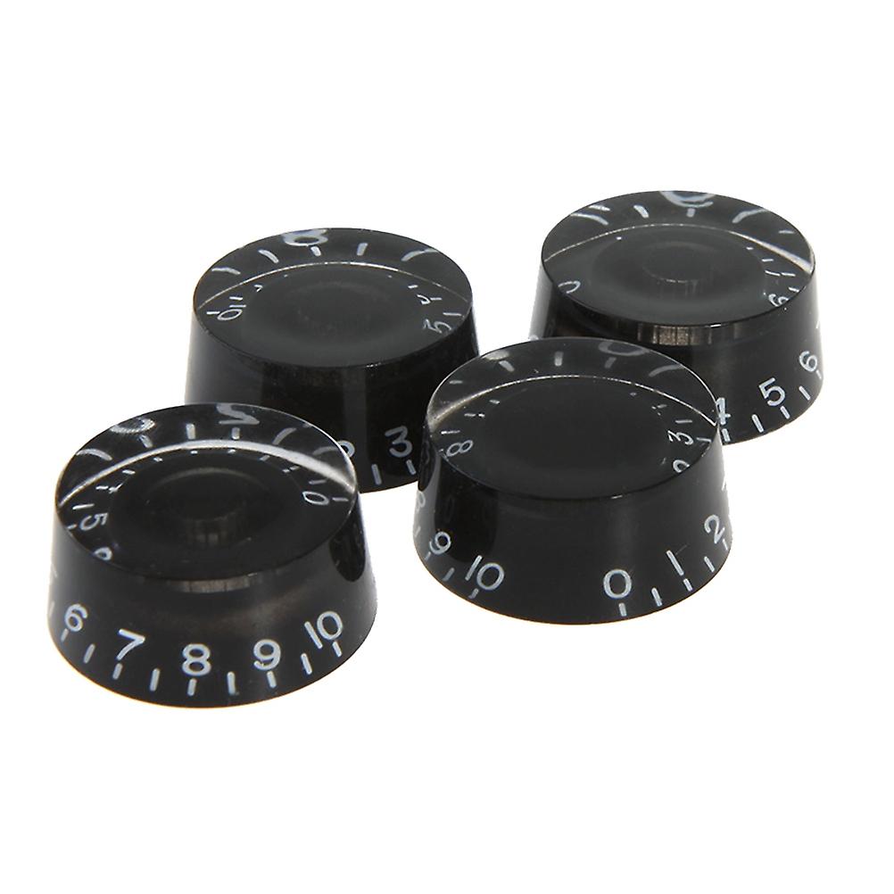 4 PCS/ Set Round Guitar Knobs Volume Tone Control Knobs Rotary Knobs for Epiphone Style Electric Guitar Parts Replacement (Black)