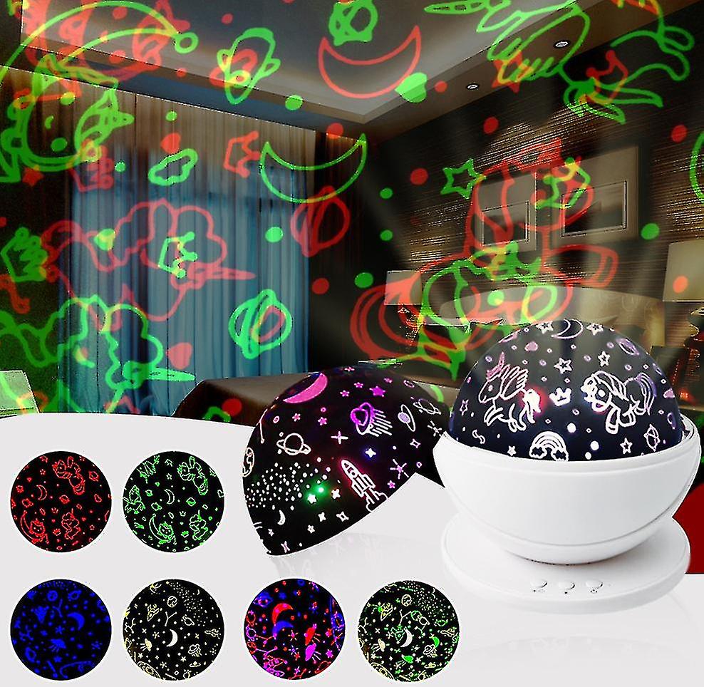 Jcsw Kids Gift Unicorn Projector Lamp Rotating Projector Usb Night