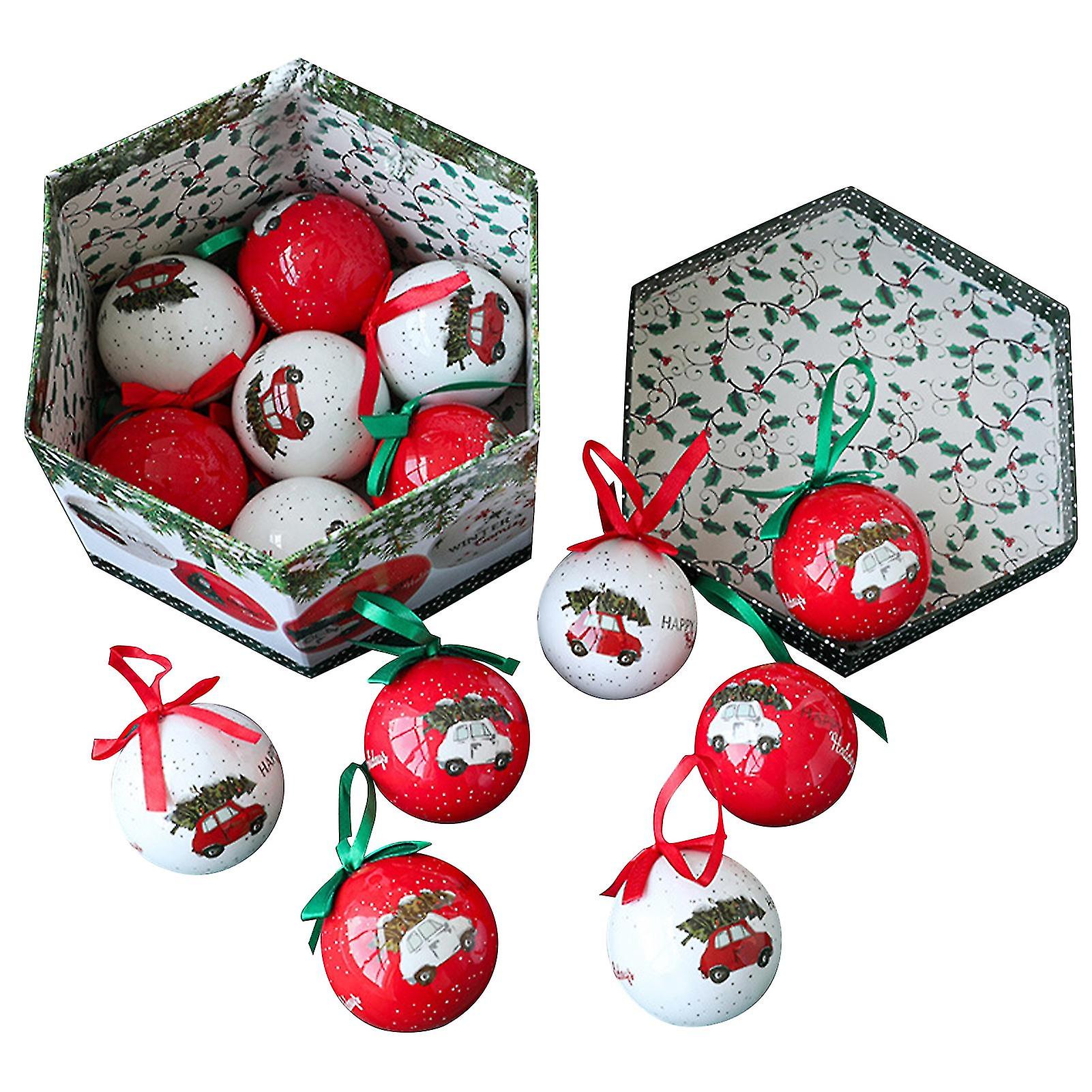 1 boîte Boules de Noël anti-déformées Pendentifs avec cordon Polystyrène Polystyrène Party Party Balls Pendentifs Ecor @bugu