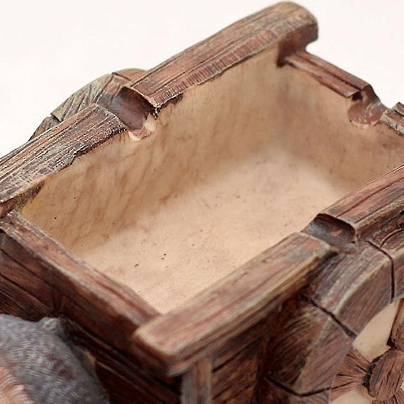 Donkey Pull Cart Resin Ashtray Crafts Decoration Ornament Gift for Home Living Room