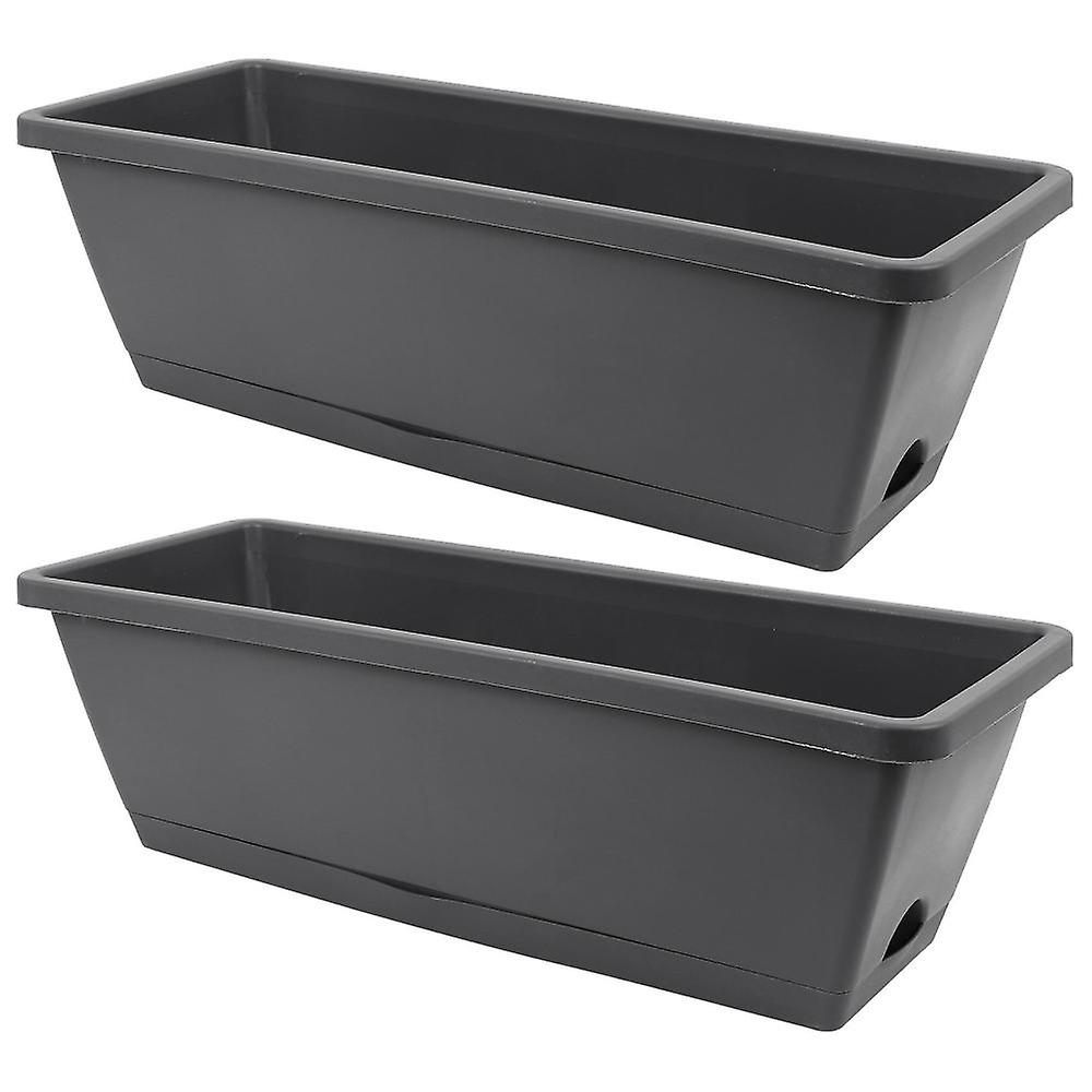 2 Packs Self Watering Planters Rectangular Plant Pot, Modern Decorative Flower Pot/window Box For A