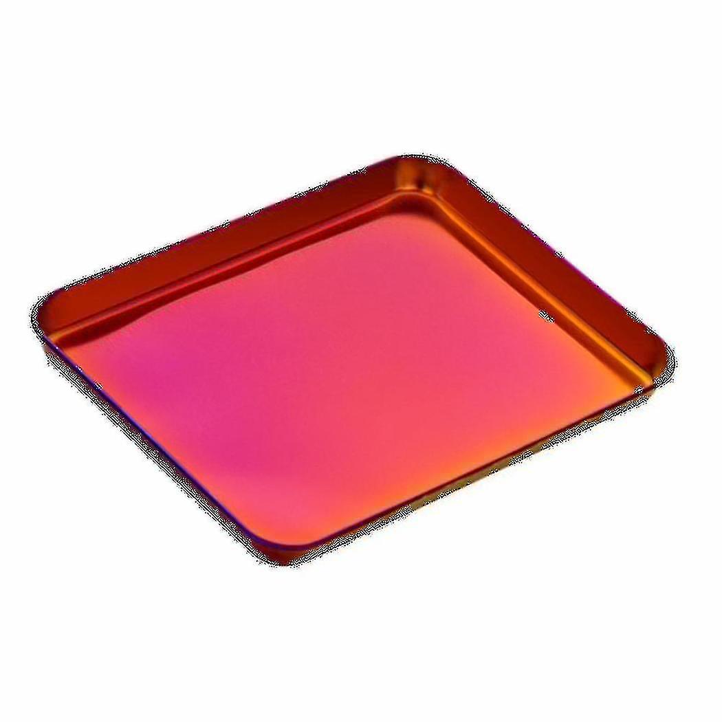 Baking Pan Rectangle Stainless Steel Storage Tray Magic Red