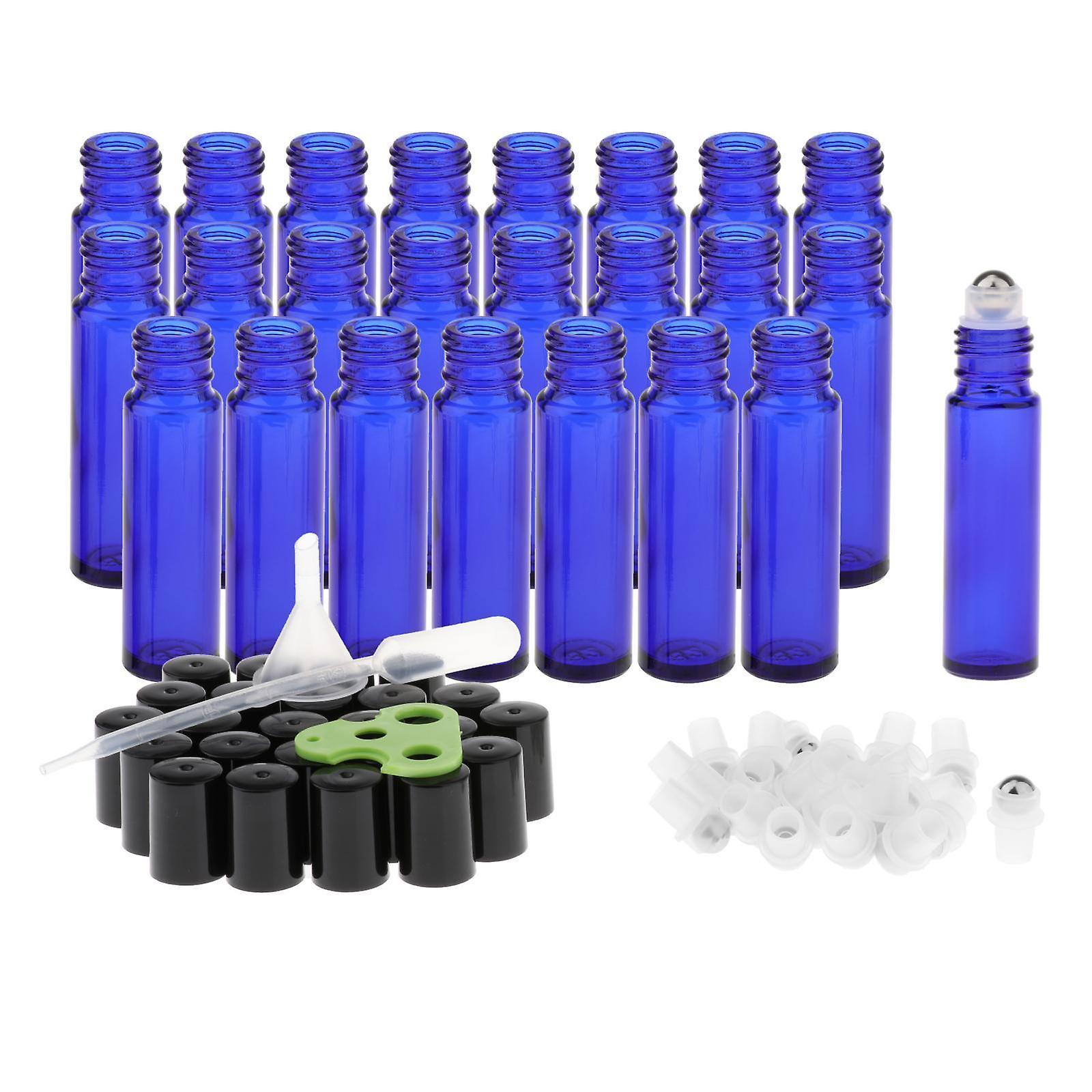 24 Stück 10ml Roll On Flaschen Ätherisches Öl Roller Flaschen Blau