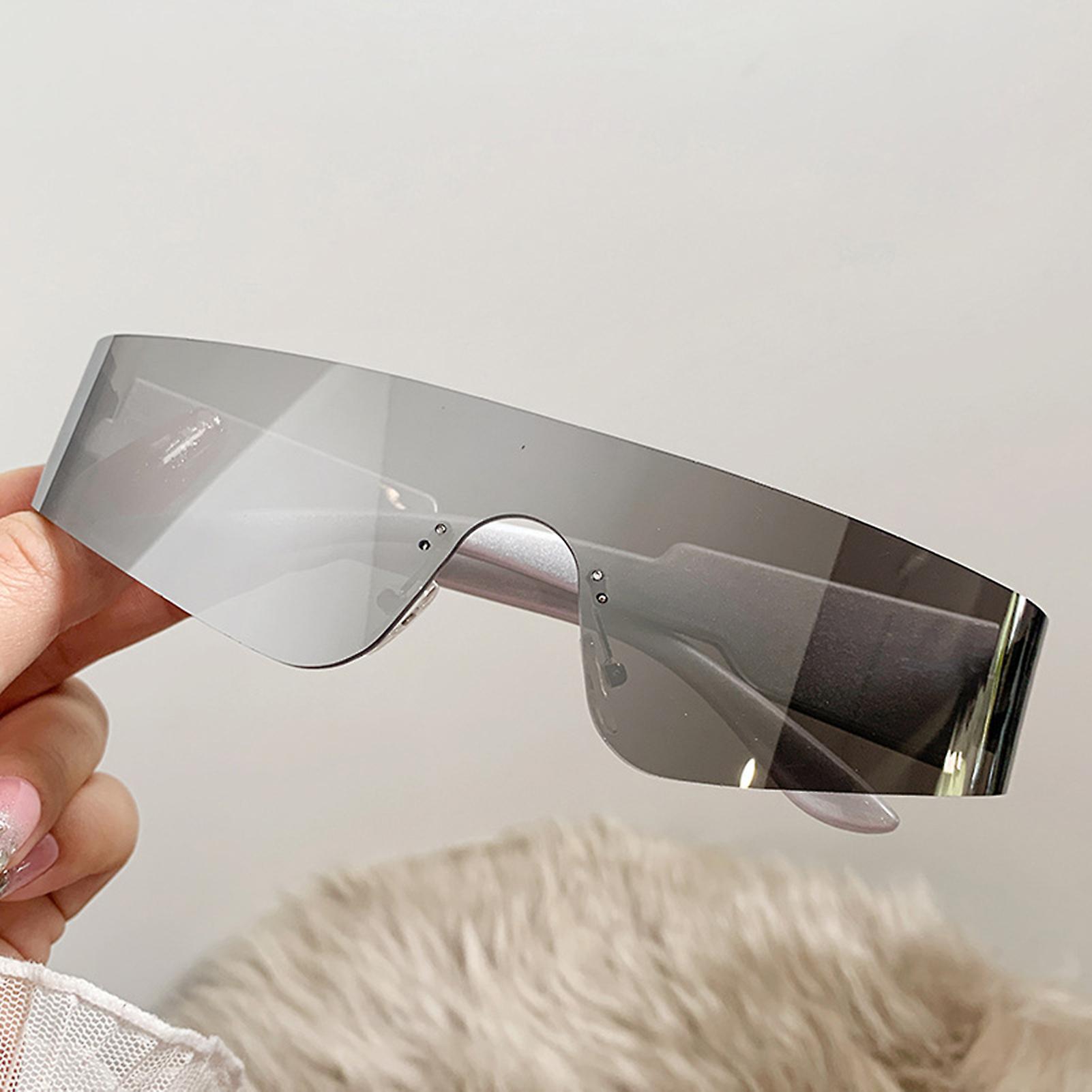 Frameless Sunglasses For Women Rimless Shield Wrap Around Sunglasses For Driving Fishing Skiing Travelling