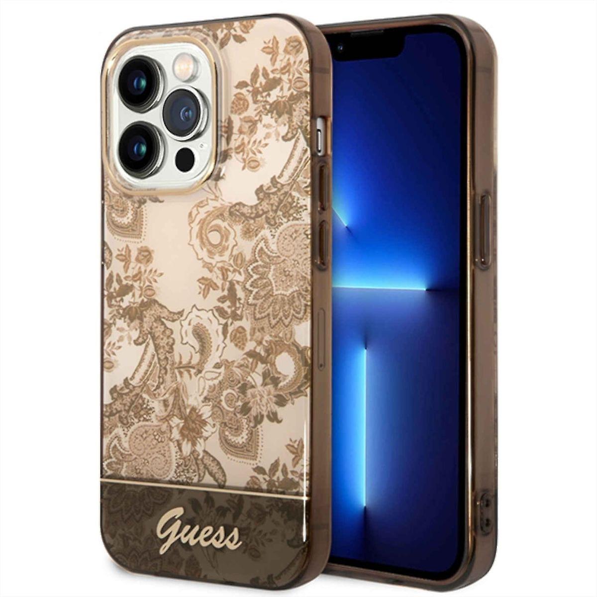 GUESS Protective Case for Apple iPhone 14 Pro Max Cover Case Case Hard Case Ochre