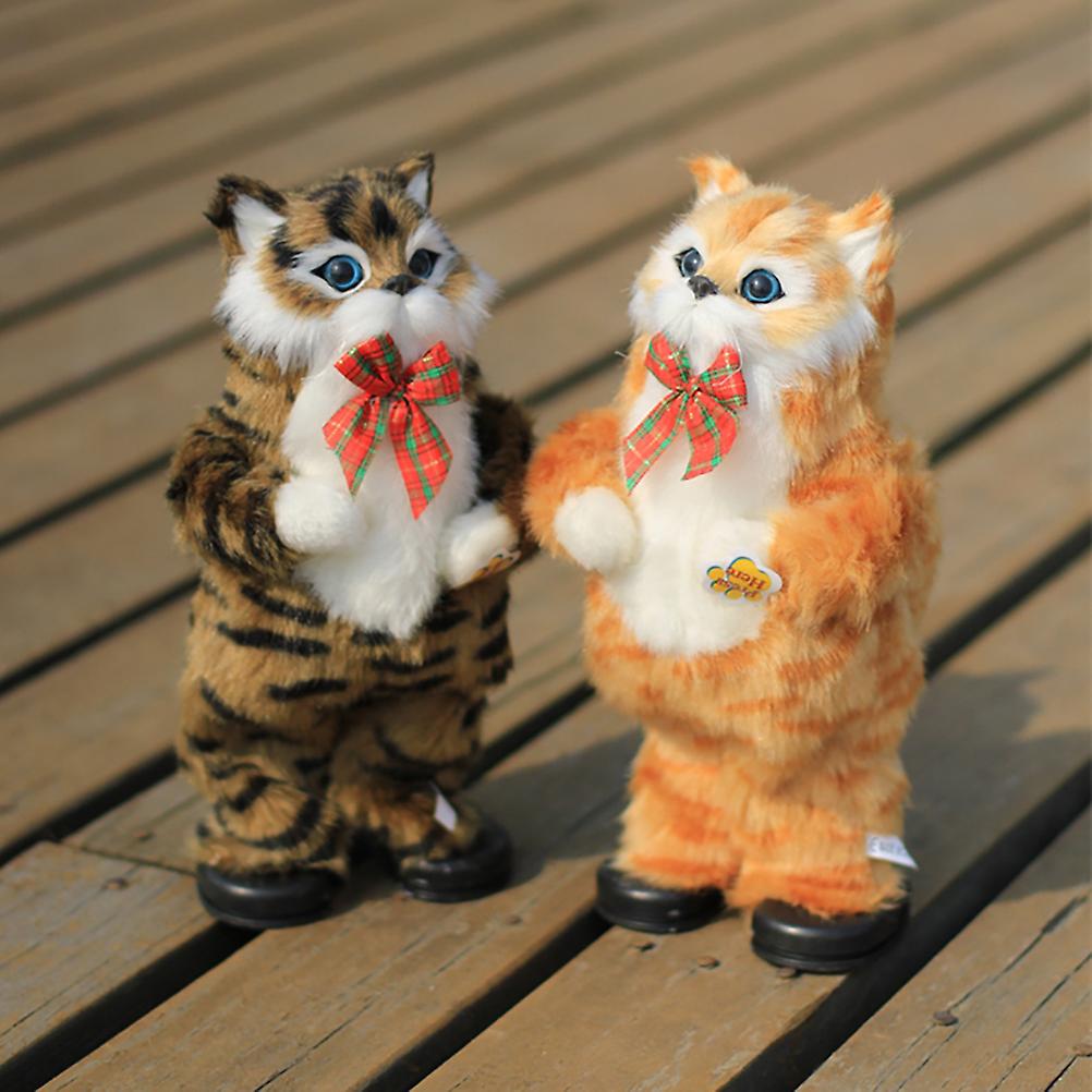 Électrique Mignon Simulation Chat Jaune Chat Chant Et Danse Chat Poupée Cadeau Enfants Jouets Interactifs Cadeau