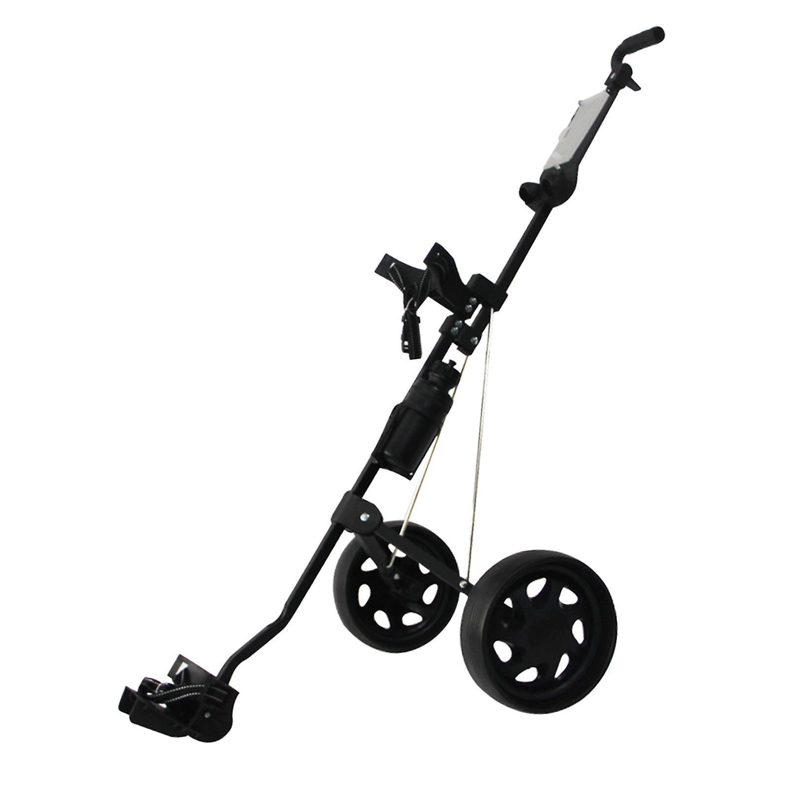 Golf Trolley 2 Wheel Foldable Pull Push Cart Black Pushcart Accessories