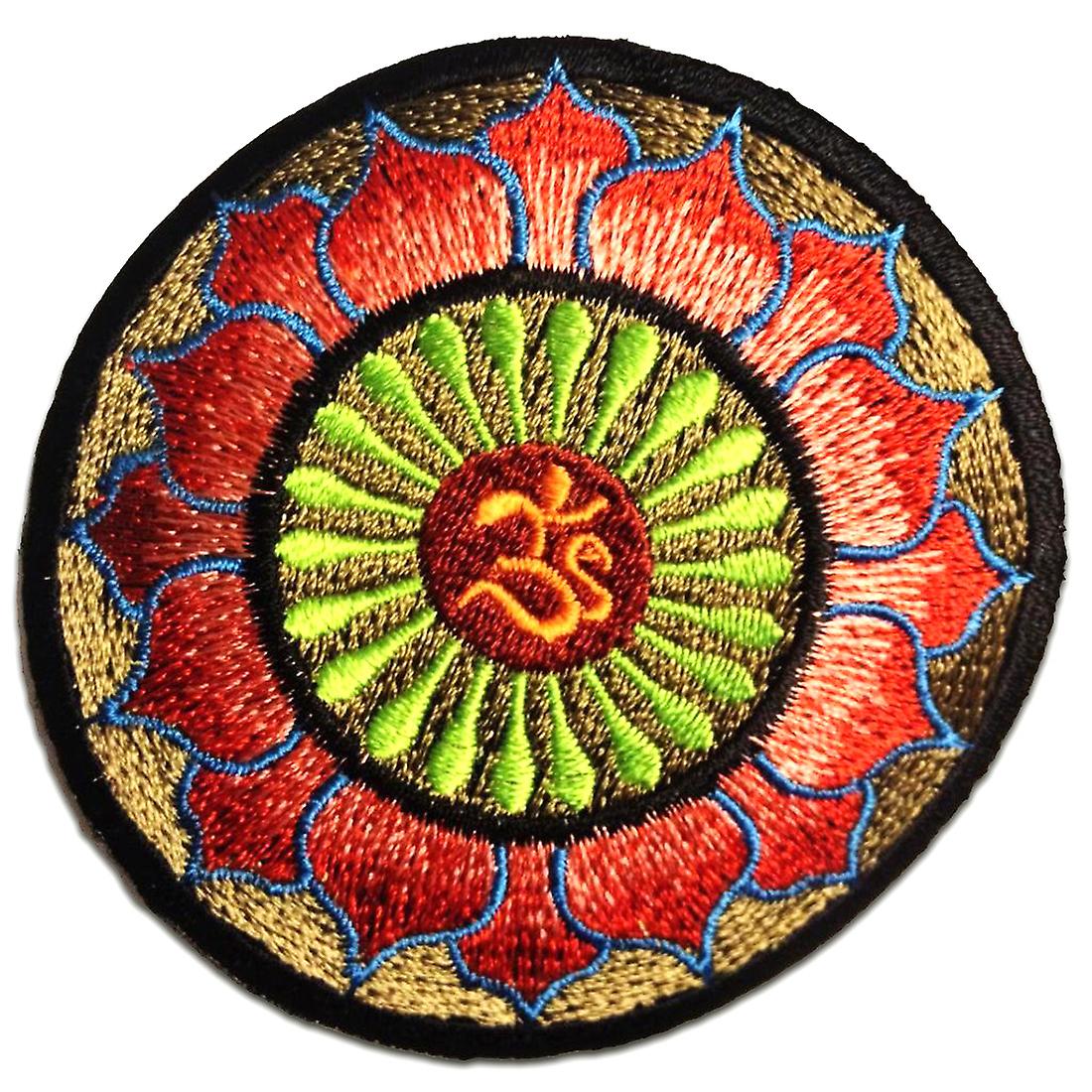 Patch / Iron-on Patch - Om Symbol Spiritual Hindu Meditation - Multiple Colors Selectable - Ø8 cm - Patch
