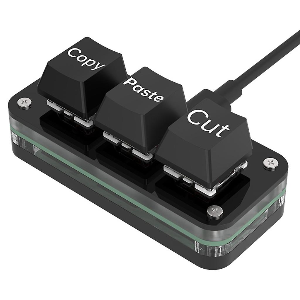 Macro Mechanical Keyboard 3 Keys DIY Programming and RGB Backlit Macropad Easy to Use Type-C Commection