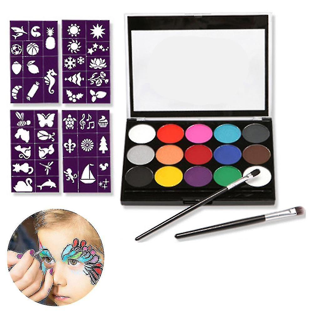 Face Paint Kit For Kids,15 Large Paints Halloween Makeup Kit