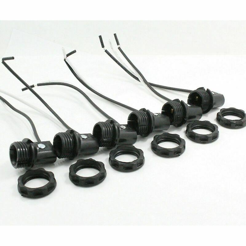 6 Pcs Candelabra Base E12 Lamp Holder Light Sockets 8" Wire Leads
