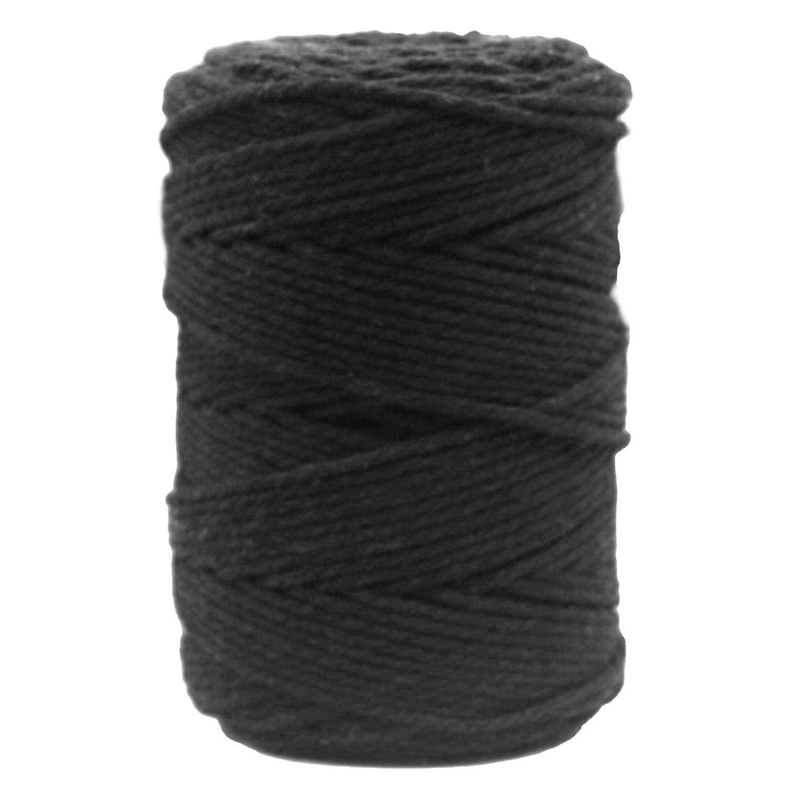 Schwarzes 2mm strapazierfähiges Baumwoll-Bäckergarn - 200 Meter