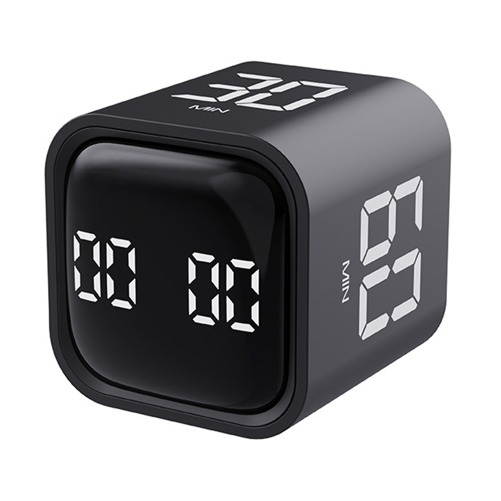 Productivity Cube Timer Gravity Sensor Flipping Led Display 4 Preset Time Dual Modes Time Management Countdown Cooking Student Study Mini Digital Time