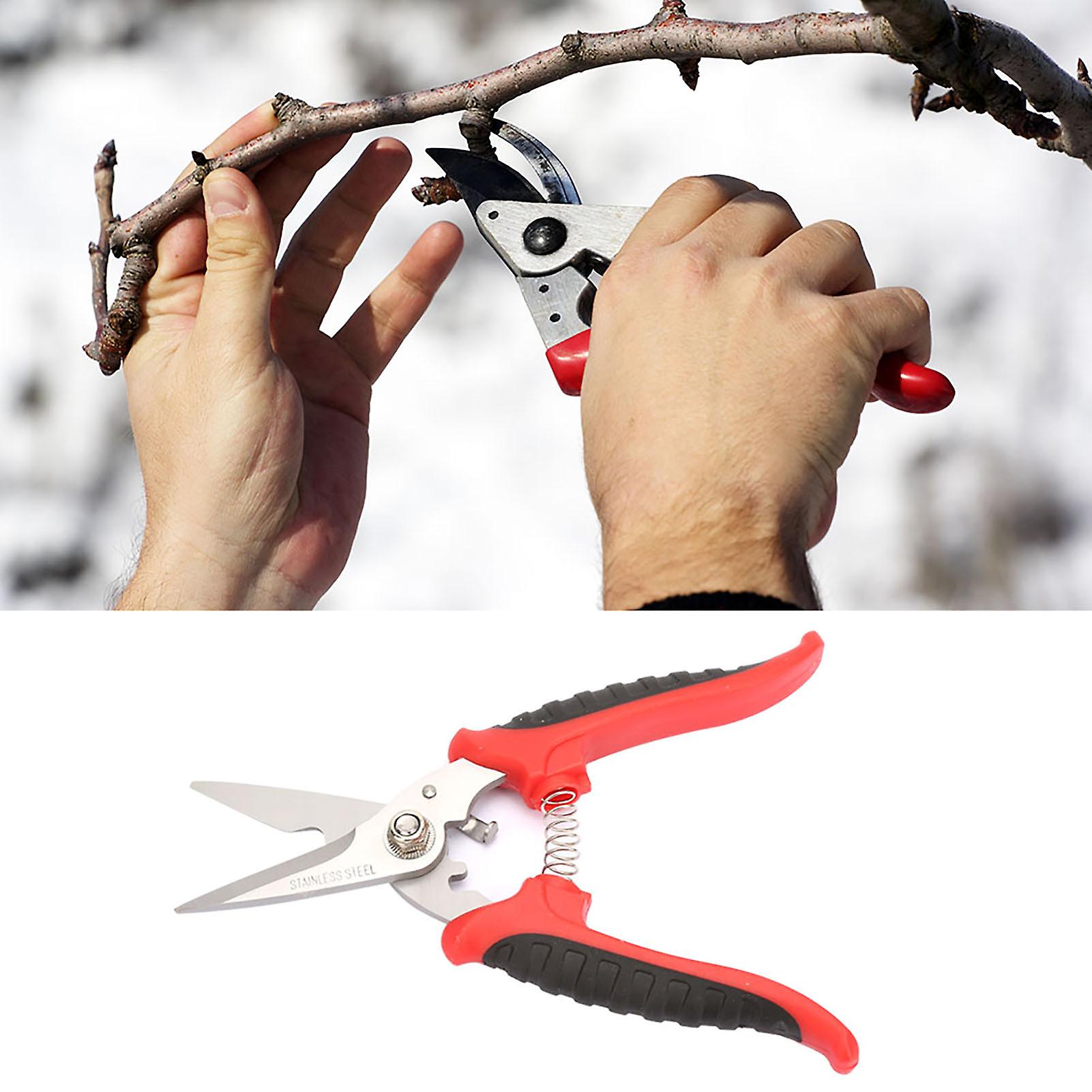 180mm 3CR13 Steel Multi-Function Electrician Gardening Scissors, Straight Head, Plastic
