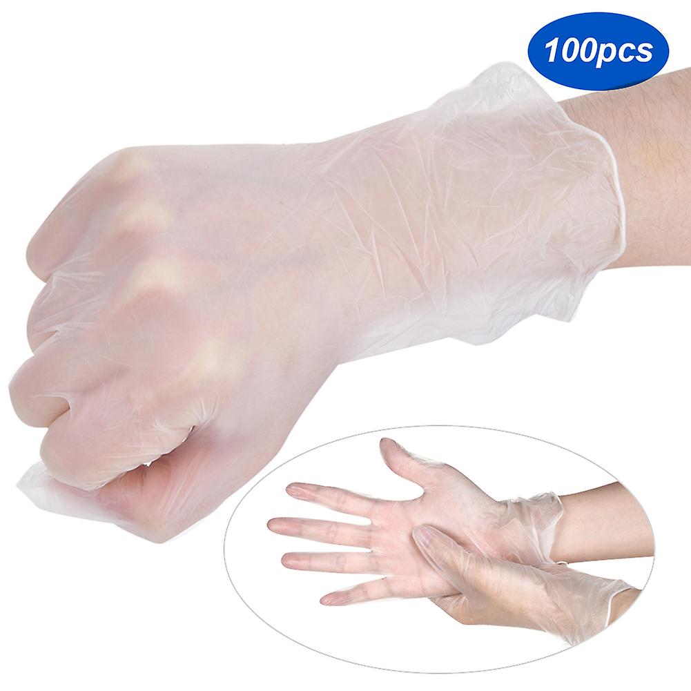 50Pairs\/Box Disposable PVC Gloves Transparent Safe Single Use Gloves for Daily Working UseM