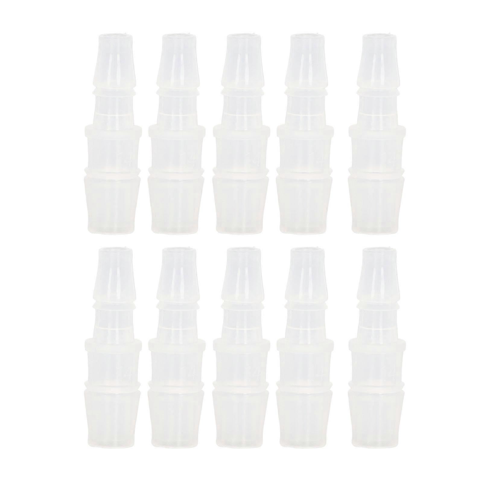 10pcs PP Barbed Reducer Fittings Aquarium Air Pump Connector for 7.9-11.1 Silicone Tube Connection