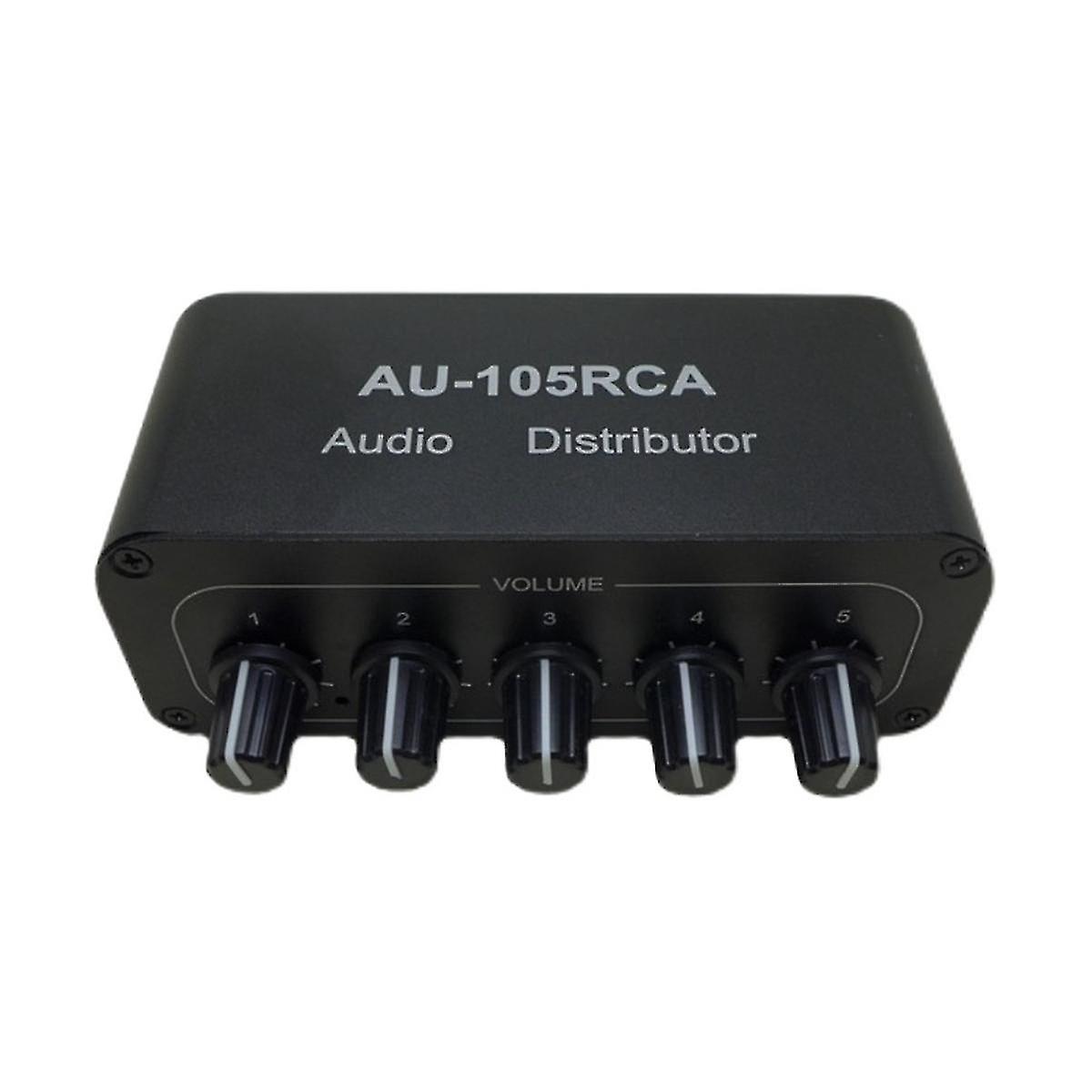 1-in-5-out Hifi Stereo Rca Audio Splitter /Selektor Tone Controller Tragbare Audio Switcher Box Min