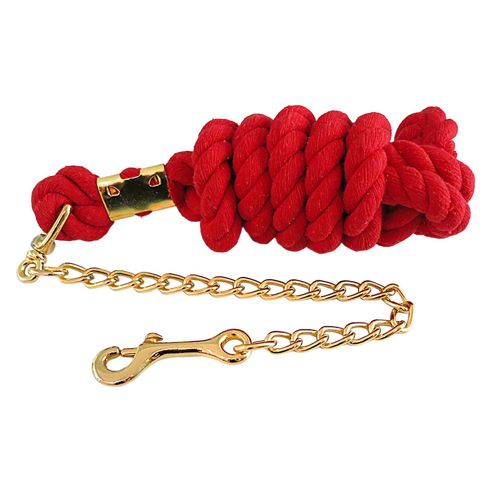 Corda intrecciata in cotone con accessori a catena rossa 2,5 m