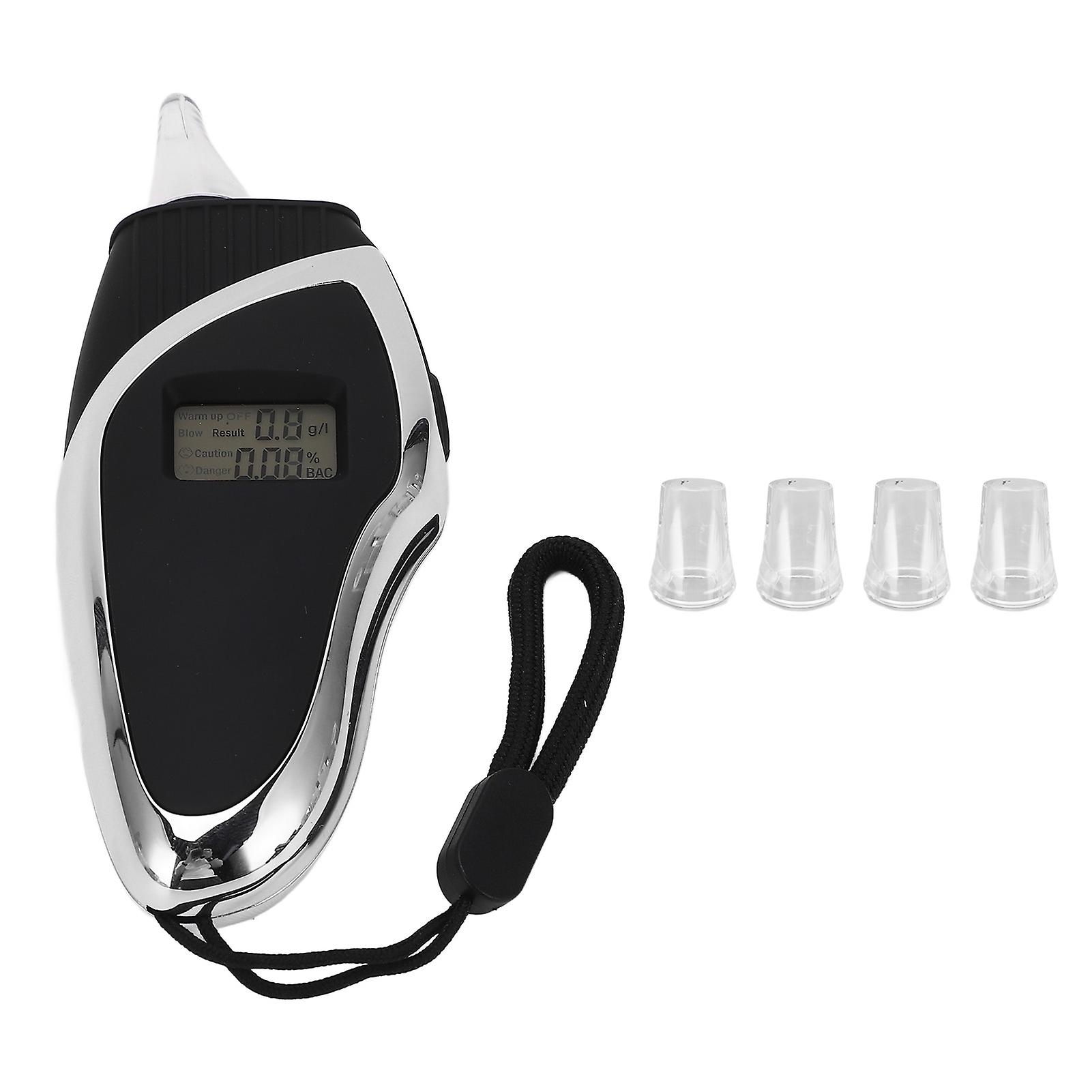 Breath Tester Drunk Meter LED Digital Display Handheld Drunk Tester with Mouthpieces