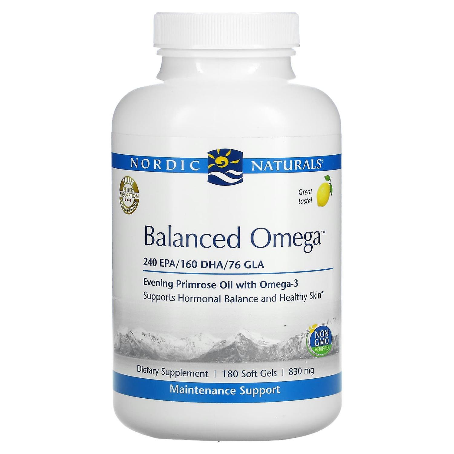 Nordic Naturals, Balanced Omega, Lemon, 830 mg, 180 Softgels