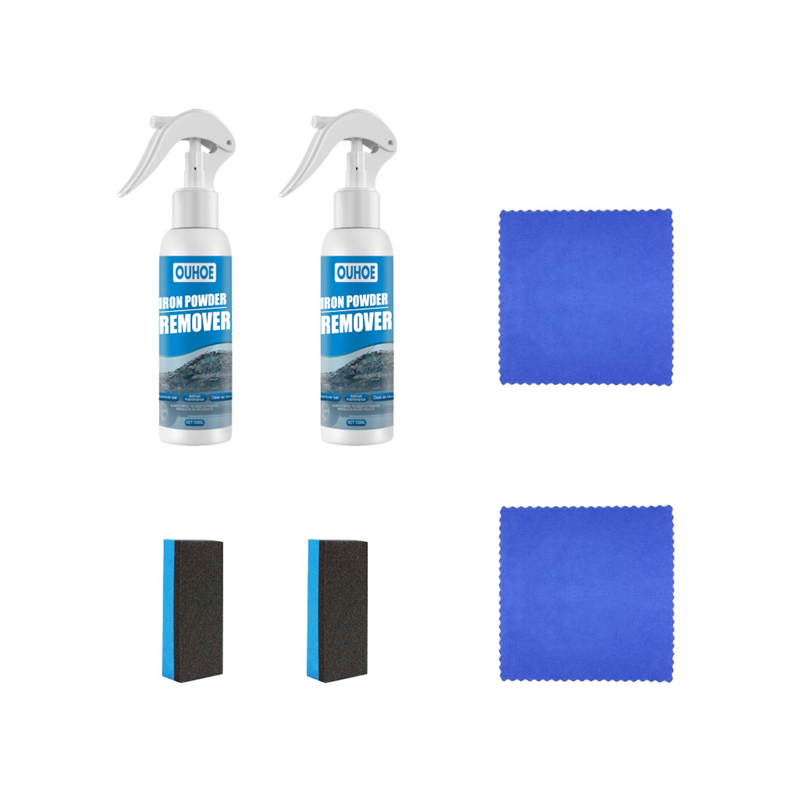 Automotive Rust Remover Spray with Towels Sponge Set Easy Using Stain Removing Agents for Automobile