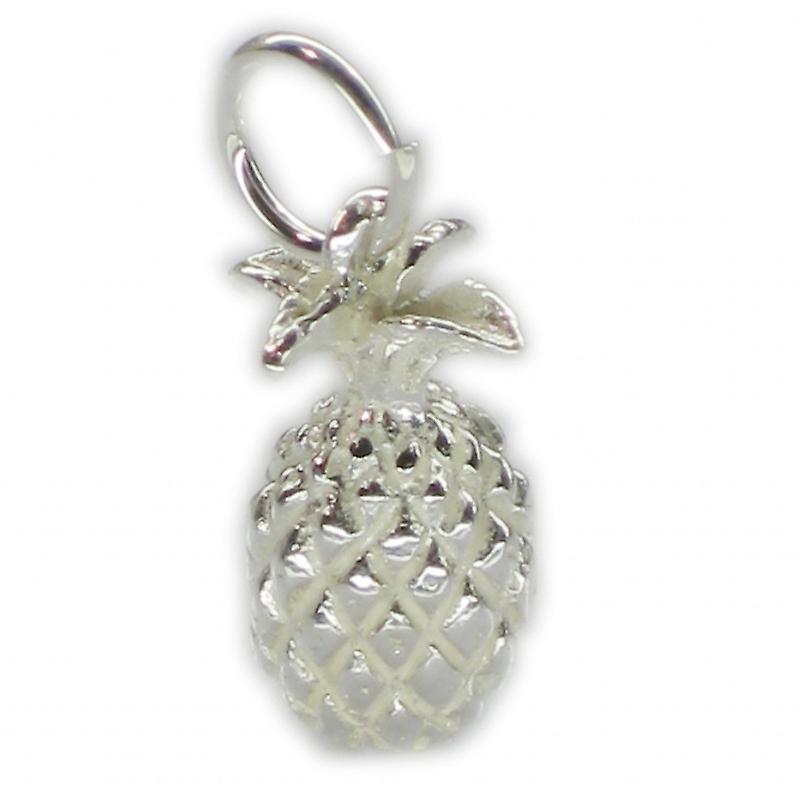 Pineapple Sterling Silver Small 3d Charm .925 X 1 Pineapples Fruit Charms