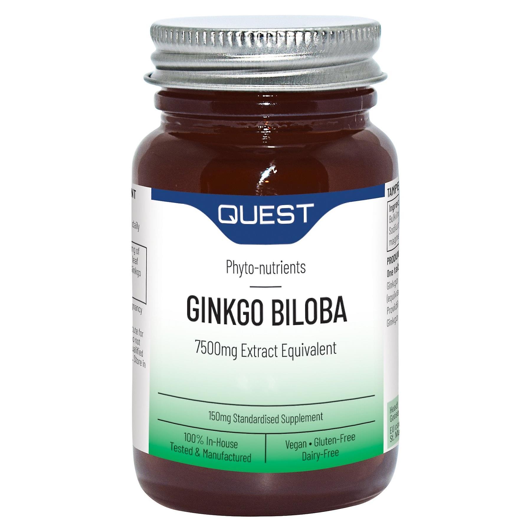 Quest Ginkgo Biloba - 150mg - For Healthy Ageing - 60 Tablets