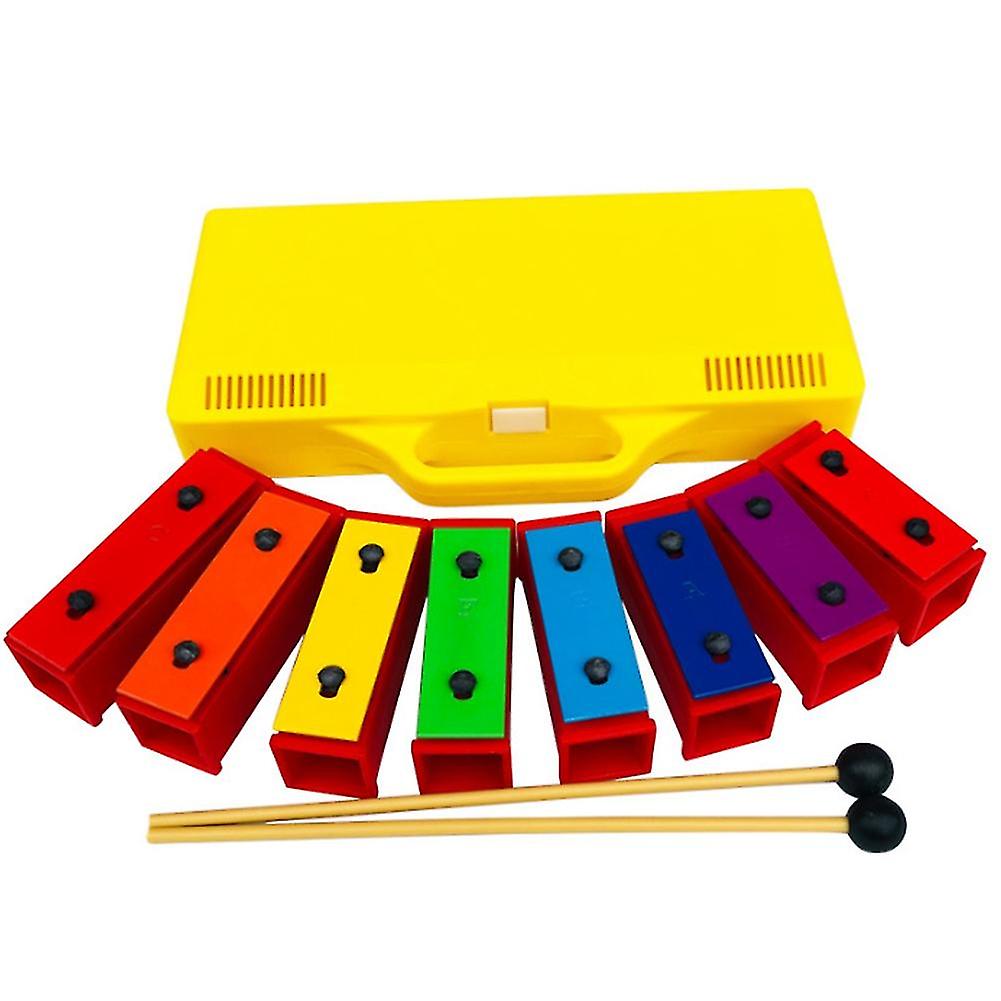 8 Σημειώσεις Χρωματικά Ξυλόφωνα Glockenspiel Resonator Bells με κίτρινη θήκη
