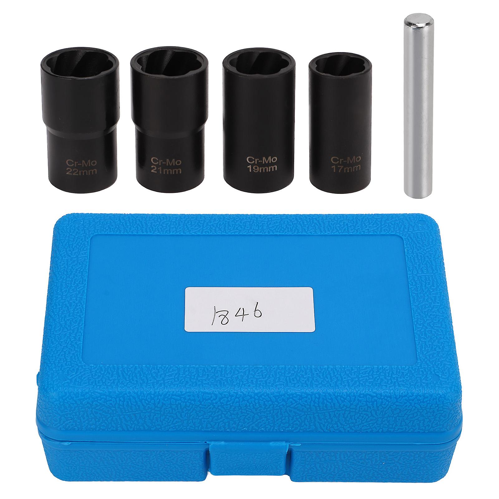 Lug Nut Extractor Tool: 5pcs Twist Socket Set for Car Wheels