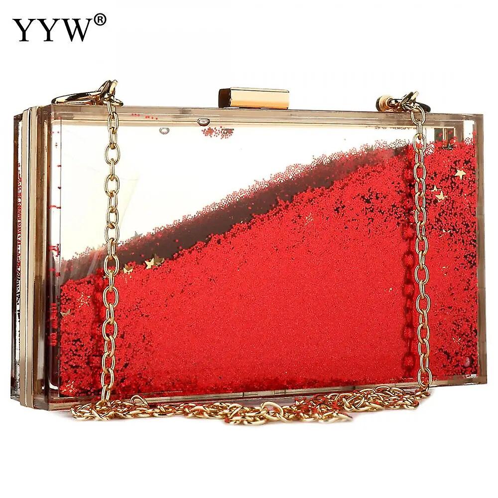 Sequined Transparent Crossbody Bags For Women Evening Clutch Party Shoulder Purse Luxury Acrylic Wedding Designer Box Bag