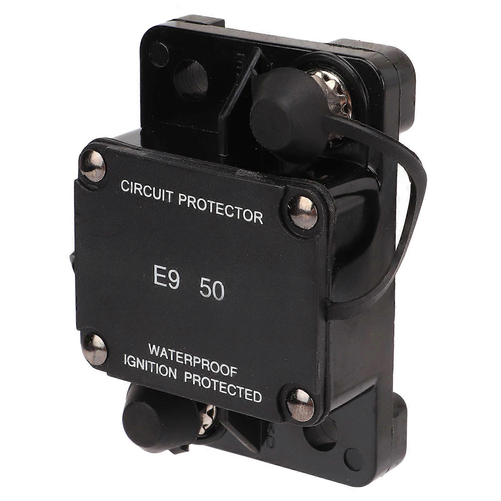32V 50A Circuit Breaker Automatic Reset Function 1/4in Stud IP67 Waterproof Dustproof for Trucks Buses Battery 