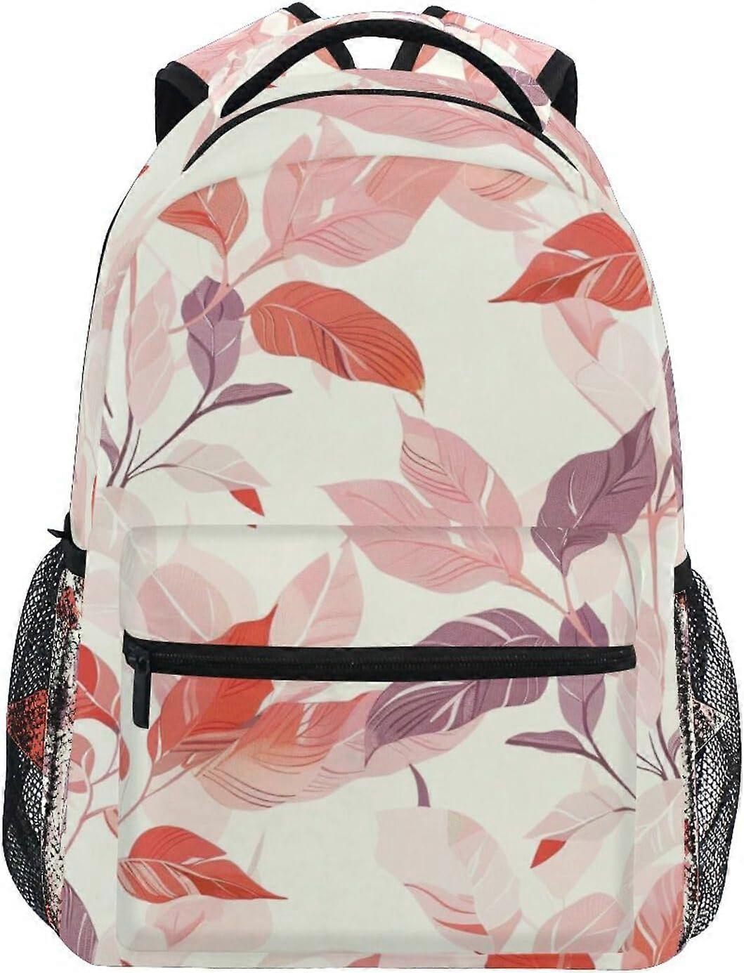 Rosa blad akvarell ryggsäckar för flickor pojkar skolryggsäck barn skolväskor lättvikt student elementär 3: e 4: e 5: e klass axelväska D